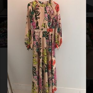 ASOS size S printed flower maxi dress